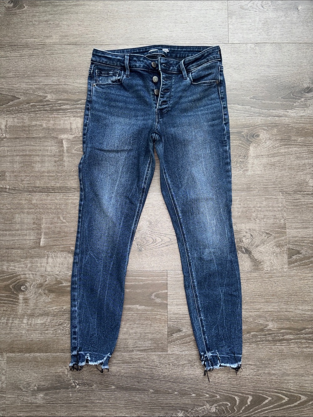 Old Navy Dark Blue Skinny Jeans with Raw Hem